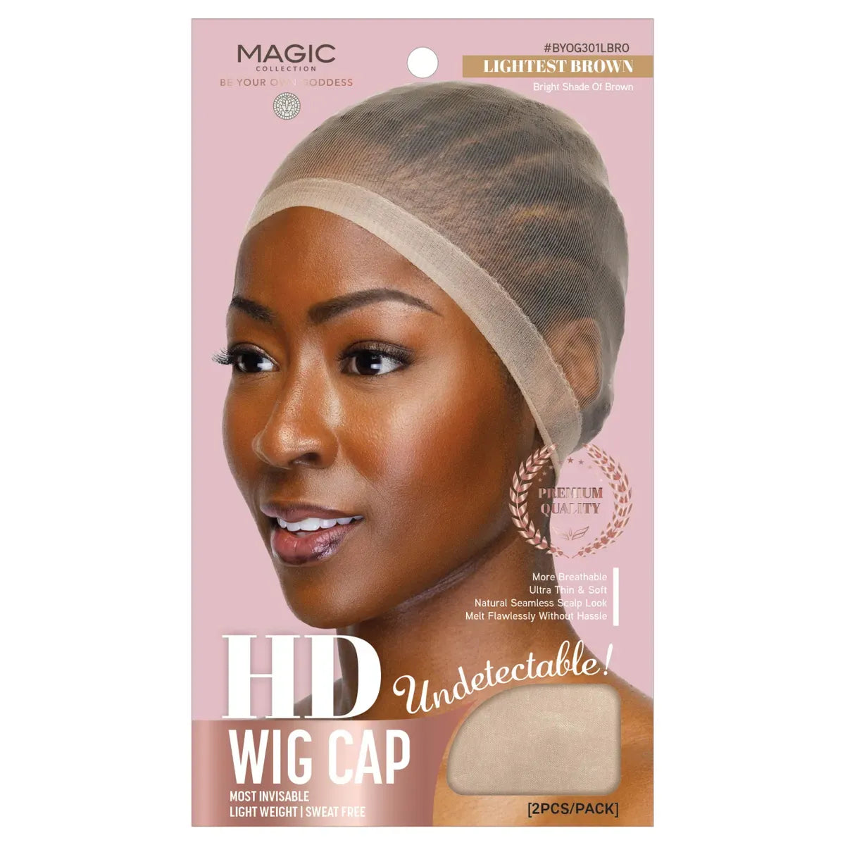 Magic Collection - Undetectable Hd Wig Cap - [Lightest Brown] 2pc Pack BYOG301LBRO
