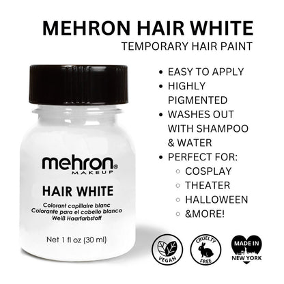 Mehron Hair Color White 1oz 119C