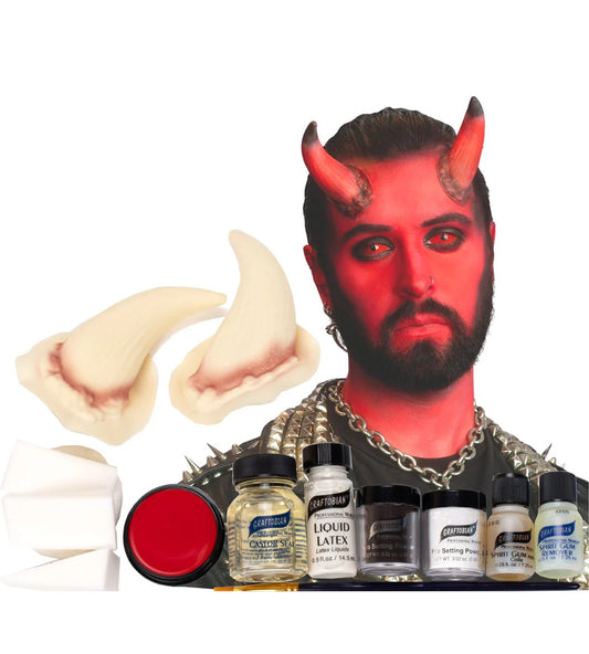 Devil Makeup Kit with Horns