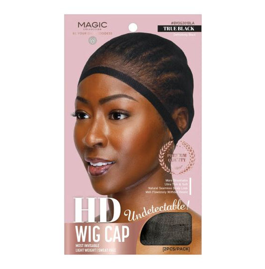 Magic Collection - Undetectable Hd Wig Cap - [True Black] 2pc Pack BYOG301BLA