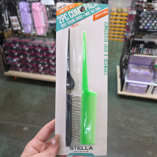 Stella Collection Comb - 2Pc Comb Teasing & Rattail Combo 2506