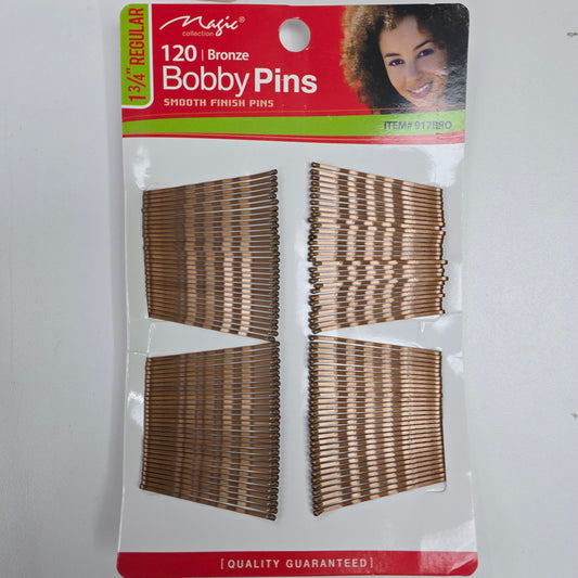 Magic Bobby Pins | 120 Count 1 1/3" Regular Bronze Pins