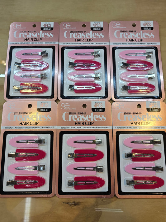 BULK Creaseless Hair Clips Regular - Pink (24 pcs)