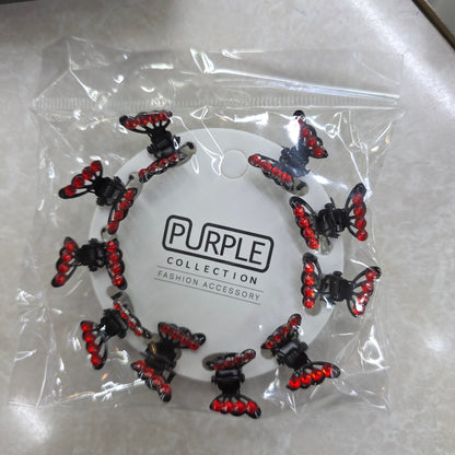 Butterfly Clips with Rhinestones