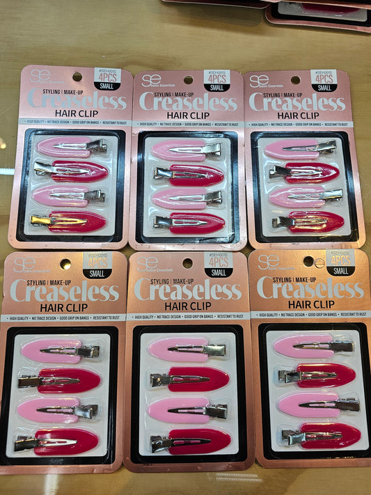 BULK Creaseless Hair Clips Small - Pink (24 pcs)