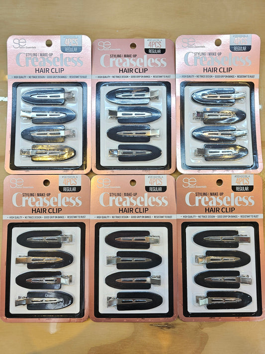 BULK Creaseless Hair Clips Regular - Black (24 pcs)