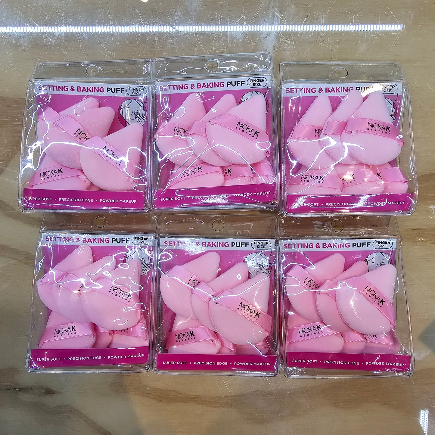 Nicka K Setting Powder MINI Puff - Pink BULK (6 packs)