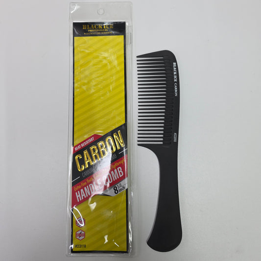 Carbon Comb - Extra Wide Tooth Handle Comb 8 1/2 inch