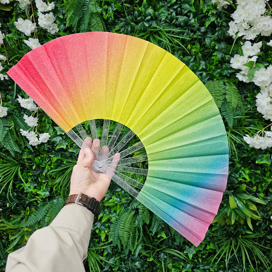 Large and Loud Hand Fan (Rainbow)