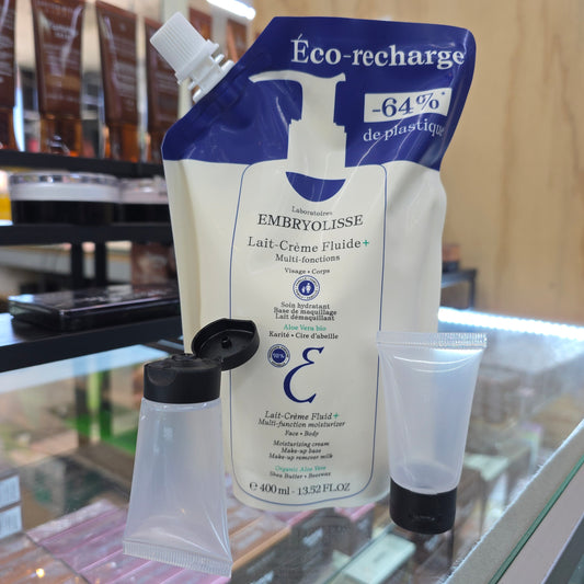 EMBRYOLISSE Lait-Creme Fluid (REFILL + 2 Small Empty Bottles) 13.52 fl.oz.