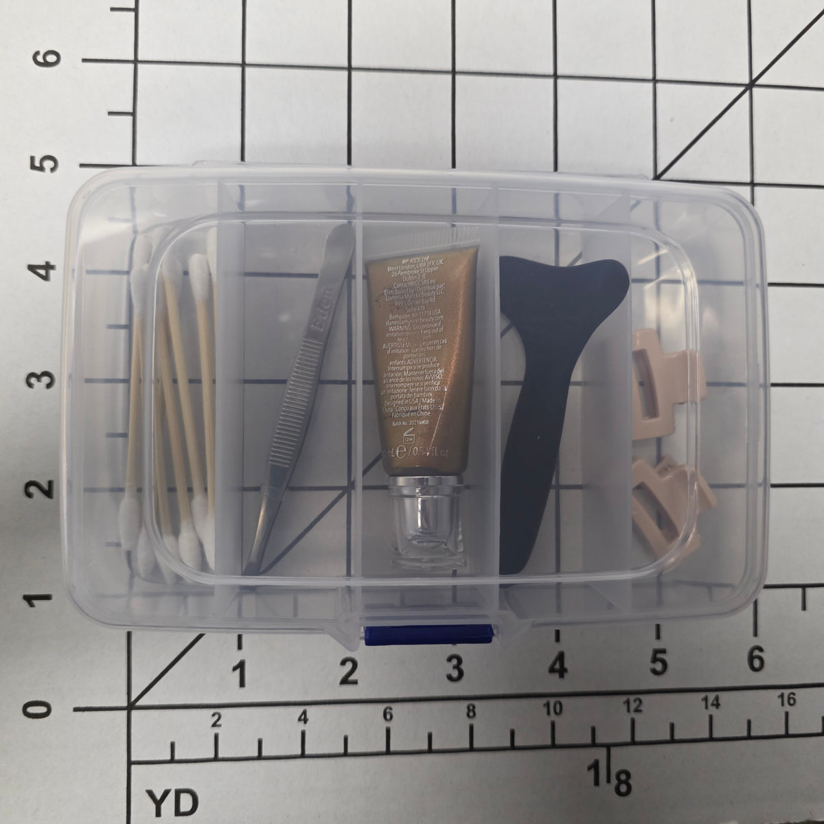 Empty Clear 5 Compartment Container with clip