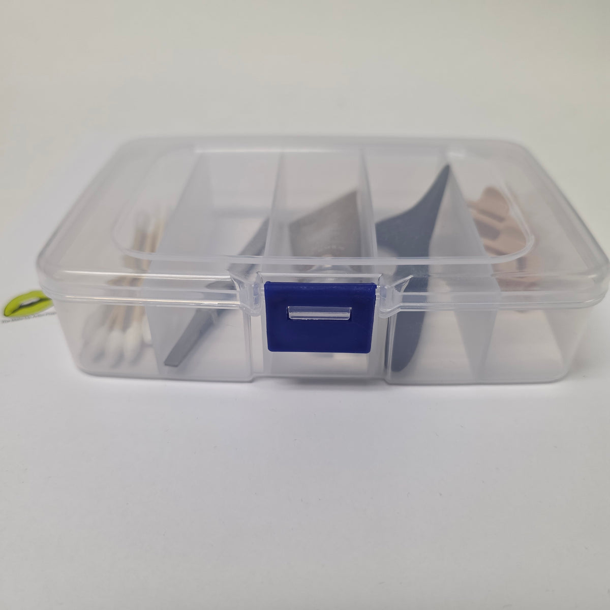 Empty Clear 5 Compartment Container with clip
