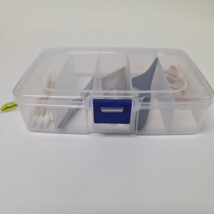 Empty Clear 5 Compartment Container with clip