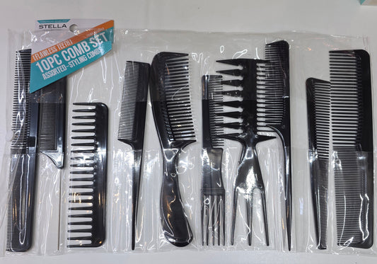 Stella Collection Comb - Comb 10Pc Black 24260BLA