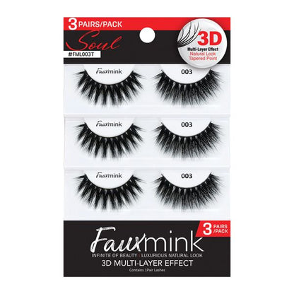 Response - 3D Faux Mink Eyelash 3 Pack - FML003T