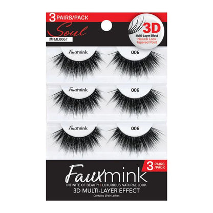 Response - 3D Faux Mink Eyelash 3 Pack - FML006T