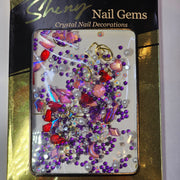 Ana Beauty Shiny Nail Gems - Purple Crystals