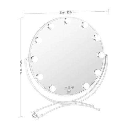 Lurella 11 Bulb Round Vanity Mirror - White/ Avalanche