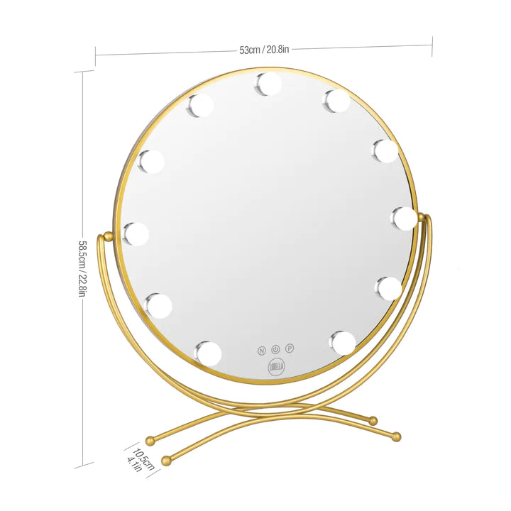 Lurella 11 Bulb Round Vanity Mirror - Gold