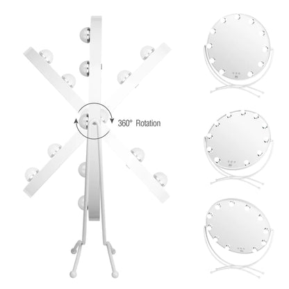 Lurella 11 Bulb Round Vanity Mirror - White/ Avalanche