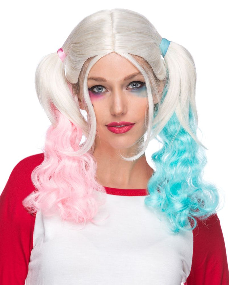 Carley Blonde W/Pink & Blue Wig