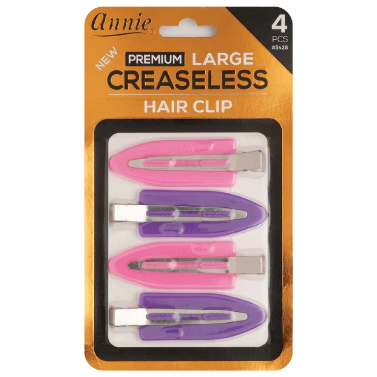 Premium Large Creaseless Hair Clips Pink & Purple (4ct)