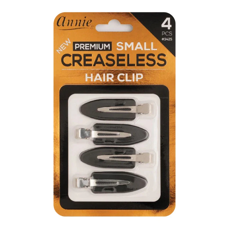 Premium Small Creaseless Hair Clips Black (4ct)