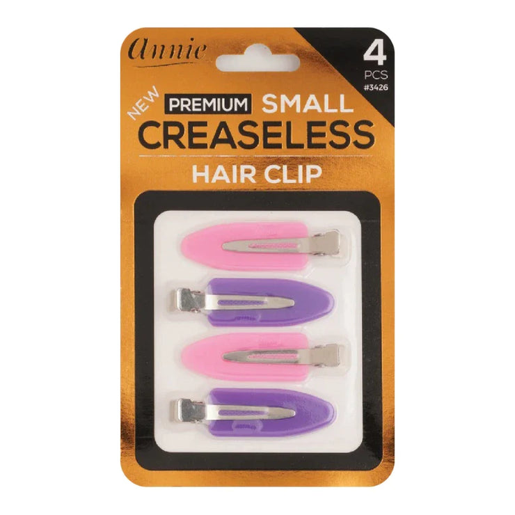 Premium Small Creaseless Hair Clips Pink & Purple (4ct)