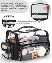 Relavel Extra Large Clear Set Bag with Clear Pockets