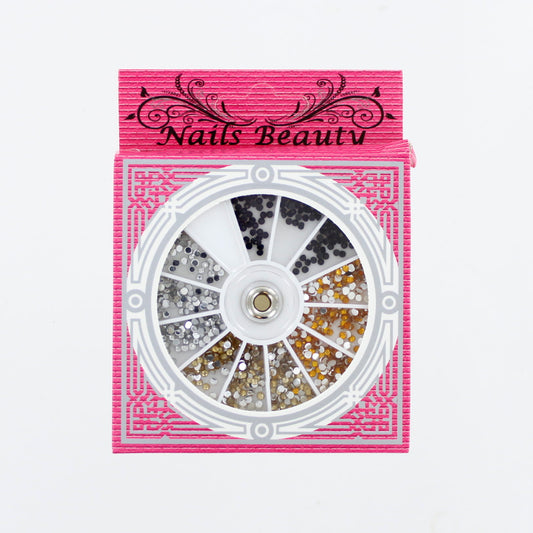 Assorted Editorial Rhinestones / Art Decorations - Black & Gold Circle