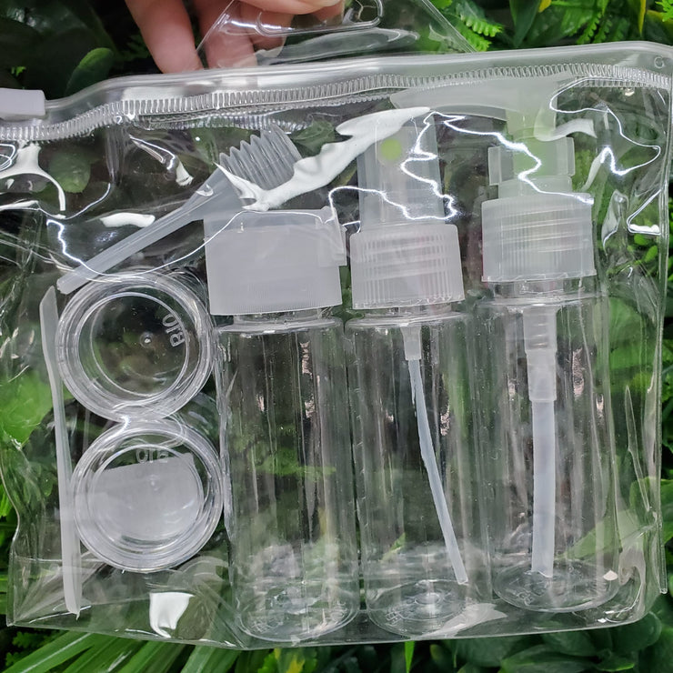 Clear Travel Bottle Set with Bag