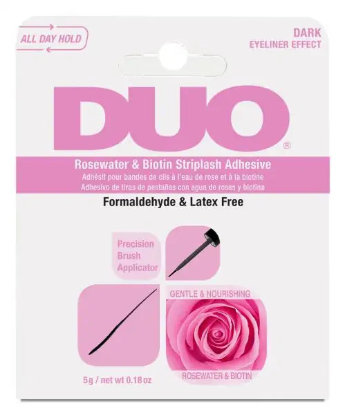 DUO Rosewater & Bioten Brush On Striplash Adhesive Black - Pink Box