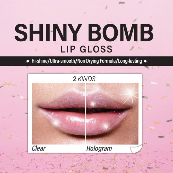 Magic Collection Shiny Bomb Lip Gloss Assorted Color - Clear 
